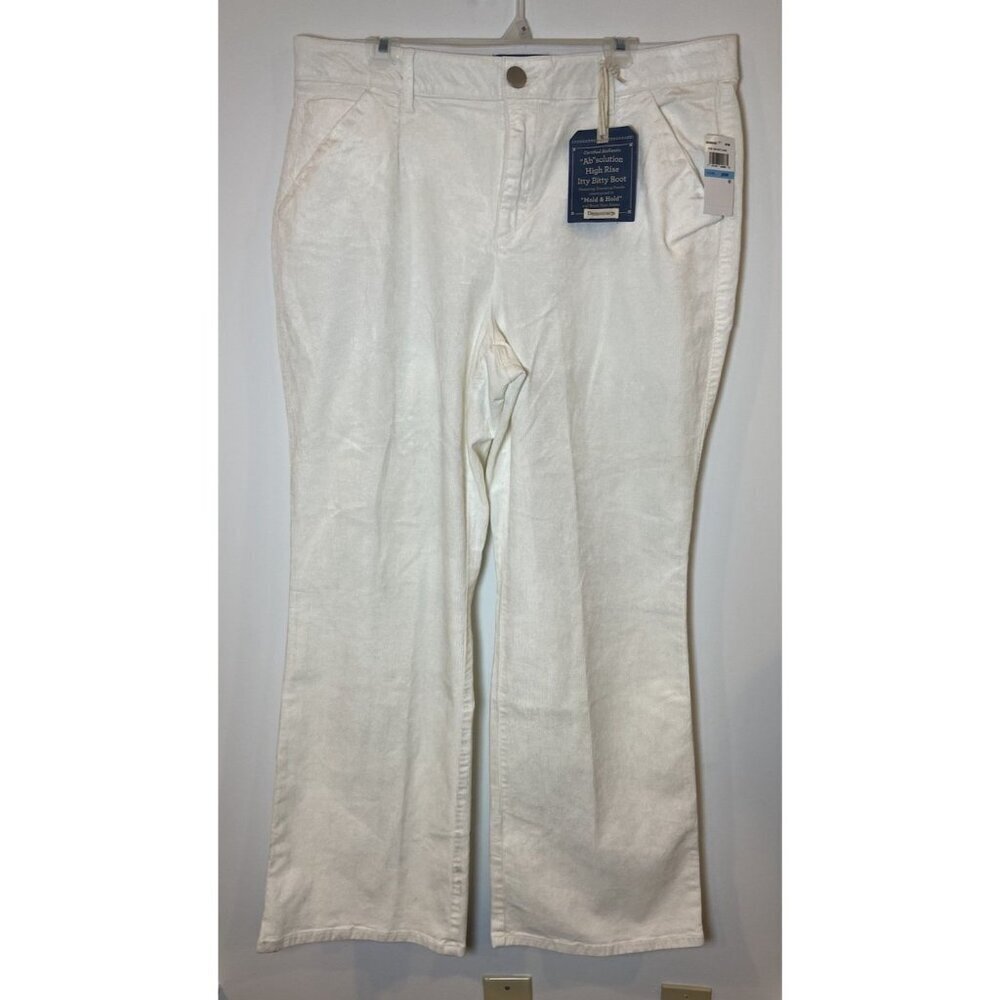 NWT Democracy Ab Solution Itty Bitty Bootcut Corduroy Pants Cream 20W New